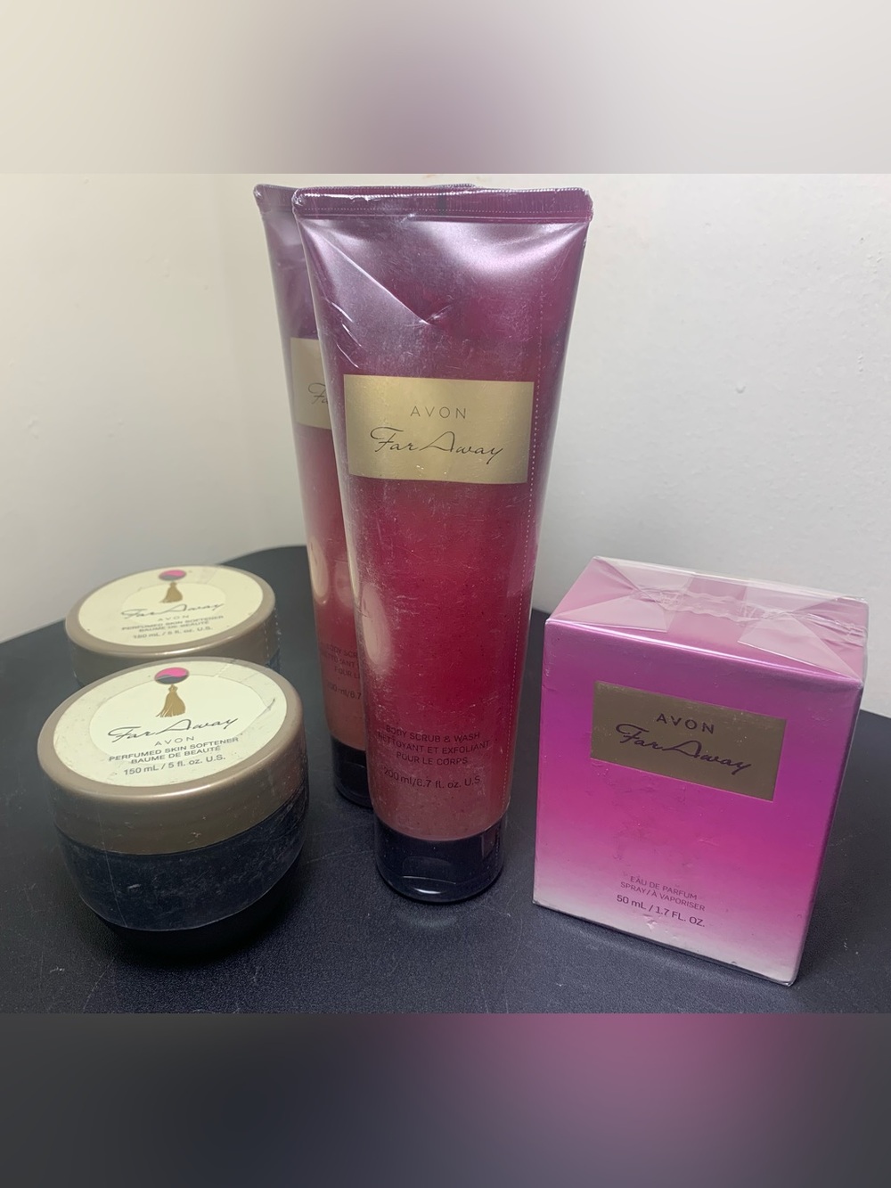 Avon Far Away Body Scrub & Wash, Perfumed Skin Softener & EDP 50ml/1.7oz